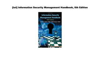 [txt] Information Security Management Handbook, 6th Edition
 