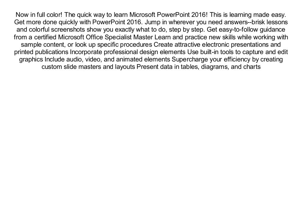 microsoft powerpoint 2016 step by step microsoft powerpoint 2016 step by step