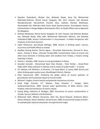 arsenic contamination of groundwater | PDF