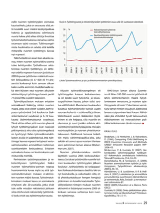 29TALOUS  YHTEISKUNTA 1l
2010
esille nuorten työttömyyden voimakas
kausivaihtelu, joka on seurausta siitä, et-
tä keväällä suuri määrä kesätyöpaikkaa
hakevia ja oppilaitoksista valmistuvia
nuoria hakee yhtä aikaa töitä ja ilmoittaa
työvoimatutkimuksessa olevansa valmis
ottamaan työtä vastaan. Tulkintaongel-
mista huolimatta on selvää, että kaikilla
mittareilla nuorten työttömyys kasvaa
nyt nopeasti.
Tällä hetkellä on aivan liian aikaista sa-
noa, miten nuorten työmarkkina-asema
tulee kehittymään. Työhallinnon rekis-
tereissä nuorten työttömyys on lähte-
nyt todella nopeaan kasvuun: joulukuun
2009 lopussa työttömien määrä oli nuor-
ten keskuudessa yli 37 000 eli 44 pro-
senttia korkeampi kuin samaan aikaan
kaksi vuotta aiemmin. Uudellamaalla se-
kä teini-ikäisten että nuorten aikuisten
rekisteröitynyt työttömyys kasvoi peräti
77 prosenttia vuoden takaiseen.
Työnvälitystilaston mukaan erityisen
voimakkaasti lisääntyy niiden nuorten
määrä, jotka ovat olleet vuoden 2009 lo-
pussa työttömänä 3–6 kuukautta (kak-
sinkertaistunut vuodessa) ja 6–12 kuu-
kautta (kolminkertaistunut vuodessa).
Tämä viittaa siihen,että nuorten yleensä
lyhyet työttömyysjaksot ovat nopeasti
pitkittymässä; virta ulos työttömyydestä
on tyrehtynyt. Kelan työmarkkinatukiti-
laston avulla on pääteltävissä, että työt-
tömyys kasvaa nopeasti erityisesti vasta-
valmistuneiden ammatillisen tutkinnon
suorittaneiden keskuudessa. Erityisen
voimakasta kasvu on koulutuksesta val-
mistuneilla miehillä.
Perinteisten työttömyysasteen ja re-
kisteröityneen työttömyyden lisäksi
nuorten työmarkkina-aseman nopeaa
huononemista kuvaa myös se, että työ-
voimatutkimuksen mukaan ei-aktiivis-
ten nuorten määrä kasvaa.Työvoimatut-
kimuksen mukaan kasvu on voimakasta
erityisesti alle 20-vuotiailla, jotka eivät
tule esille missään rekisterissä johtuen
siitä,että he eivät rekisteröidy työttömik-
si koska eivät saa työttömyyskorvausta.
Kuvio 4.Työttömyysaste ja rekisteröityneiden työttömien osuus alle 25-vuotiaasta väestöstä.
Lähde:Työvoimatutkimus ja työ- ja elinkeinoministeriön työnvälitystilasto.
0

10
1
20
2
0
2006I
2006II
2006III
2006IV
2007I
2007II
2007III
2007IV
2008I
2008II
2008III
2008IV
2009I
2009II
2009III
2009IV
Rekisteröityneet työttömät
työnvälitystilastossa
Kausitasoittamaton työttömyysaste
työvoimatutkimuksessa
%
Akuutin työmarkkinaongelman eli
työttömyyden kasvun katkaisemises-
sa on käsillä suuri työvoima- ja koulu-
tuspoliittinen haaste, johon tulisi tart-
tua välittömästi. Muutaman kuukauden
kuluttua työmarkkinoille tulevat uudet
nuorten kohortit – tutkinnoilla ja ilman.
Valitettavasti uusien lääkkeiden löytä-
minen ei ole helppoa, sillä nuorille on
olemassa jo suuri joukko erilaisia akti-
vointitoimenpiteitä työpajoista etsivään
nuorisotyöhön ja nuorten yhteiskunta-
takuuseen. Edellisessä lamassa kokeil-
tiin myös vähimmäispalkka-alea, joka
sekään ei tuonut apua nuorten tilantee-
seen pahimman laman aikana (Böcker-
man ym.2007).
Nuorten yhteiskuntatakuu otettiin
käyttöön vuonna 2005 korkeasuhdan-
teessa.Se takaa työttömälle nuorelle kol-
men kuukauden työttömyyden jälkeen
koulutus-, työharjoittelu tai työpajapai-
kan.Korkeasuhdanteessa laadittu laki on
nyt koetuksella, ja vaikuttaakin siltä, et-
tä yhteiskuntatakuun hengen hengissä
pitäminen on kovalla koetuksella. Työn-
välitystilaston tietojen mukaan nuorten
aktivointi ei lisääntynyt vuonna 2009 ol-
lenkaan samassa suhteessa kuin nuor-
ten työttömyys.
1990-luvun laman aikana Suomes-
sa oli lähes 100 000 nuorta työtöntä eli
lähes kolminkertainen määrä nykyti-
lanteeseen verrattuna, ja nuorten työt-
tömyysaste oli noin 1,5-kertainen verrat-
tuna tämän hetken osuuksiin.Edellisestä
lamasta toipuminen kesti kauan. Nähtä-
väksi jää, ehtivätkö hyvät talousuutiset,
eläköityminen vai innovatiivinen poli-
tiikka katkaisemaan tämän nousun.
Kirjallisuus
Bradshaw, J.  Hoelscher, J.  Richardson,
D. (2006), Comparing Child Well-being in
OECD Countries: Concepts and Methods.
UNISEF Innocenti Research papers IWP-
2006–03.
Böckerman, P.  Uusitalo, R. (2007), Hei-
kentävätkö vähimmäispalkat työllisyyt-
tä? Kokemuksia unohdetusta kokeilusta,
TalousYhteiskunta,35:4,24–29.
Danielsbacka, M.  Tanskanen, A. (2009),
Nuorten asennoituminen työhön ja työt-
tömyyteen, Työpoliittinen aikakauskirja,
2009:2,46–55.
Hämäläinen, U.  Juutilainen, V.-P.  Hell-
sten, K. (2007), Lukiolaisten ja ammatillista
perustutkintoa suorittavien elämäntilanne
ja toimeentulo,Kela,Sosiaali- ja terveystur-
van tutkimuksia 87.
OECD (2009), Education at a Glance, Paris:
OECD.
Uusitalo, R.(2008), Onko pätkätöitten yleis-
tyminen totta vai tilastoharhaa?Yhteiskun-
tapolitiikka,73:1,5–11.
 