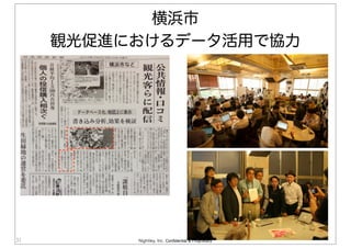 Nightley, Inc. Confidential & Proprietary31
横浜市
観光促進におけるデータ活用で協力
 