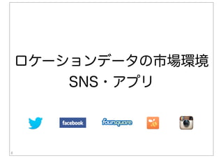 ロケーションデータの市場環境
SNS・アプリ
8
 