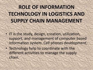 Logistics and supply chain management | PPTX
