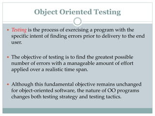 Object Oriented Testing | PPT