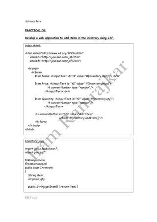 Tybsc it sem5 advanced java_practical_soln_downloadable