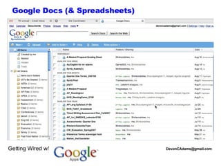 Getting Wired w/ [email_address] Google Docs (& Spreadsheets) 