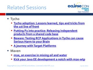 Building Eclipse Plugins and RCP Applications with Tycho - ECE 2012 | PPTX