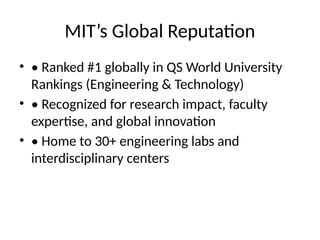 Mit Reputation TYCHR_MIT_Engineering_Programs. pptx | PPTX