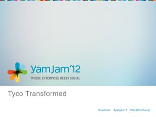 Tyco Transformed!

                    @yammer   !#yamjam12   Yam-Wins Group!
                    !
 