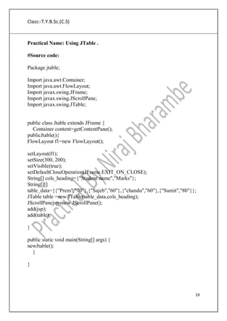 T.Y.B.S.CS Advance Java Practicals Sem 5 Mumbai University | PDF