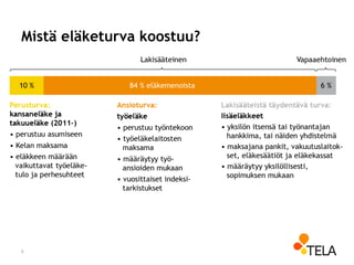 Mistä eläketurva koostuu?
6
 