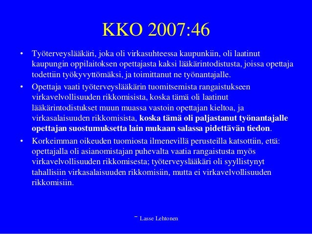 Työterveyshuolto salassapitovelvollisuus