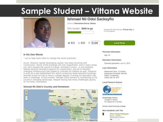 Sample Student – Vittana Website
 