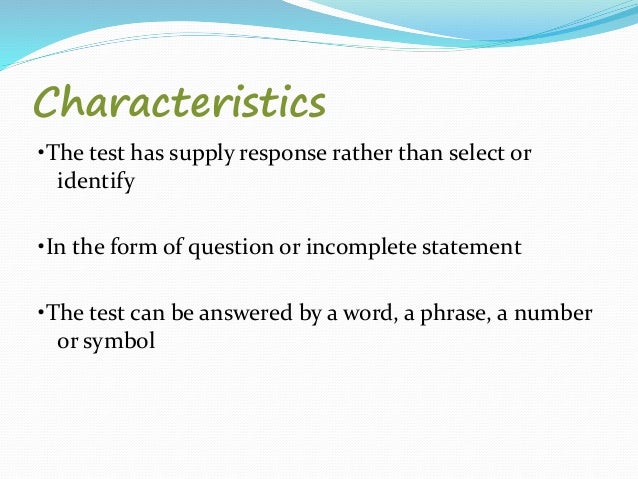 Objective Types of test...