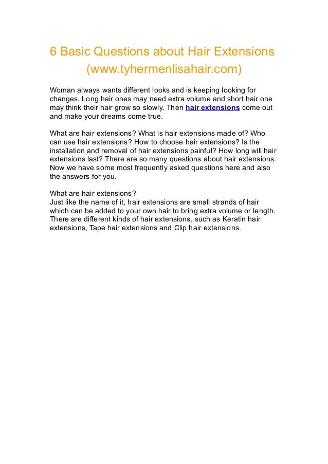 Tyhermenlisahair——6 basic questions about hair extensions