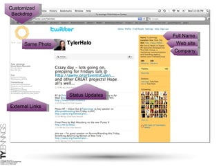 Same Photo Customized Backdrop Status Updates Full Name Web site Company  External Links 