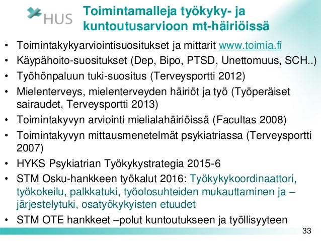 Toimintakyvyn arviointi mielenterveys Toimintakyvyn arviointi mielenterveys