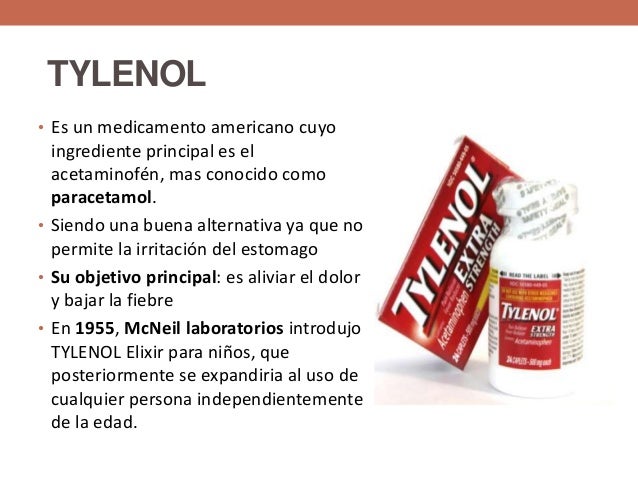 que hace paracetamol Tylenol Caso