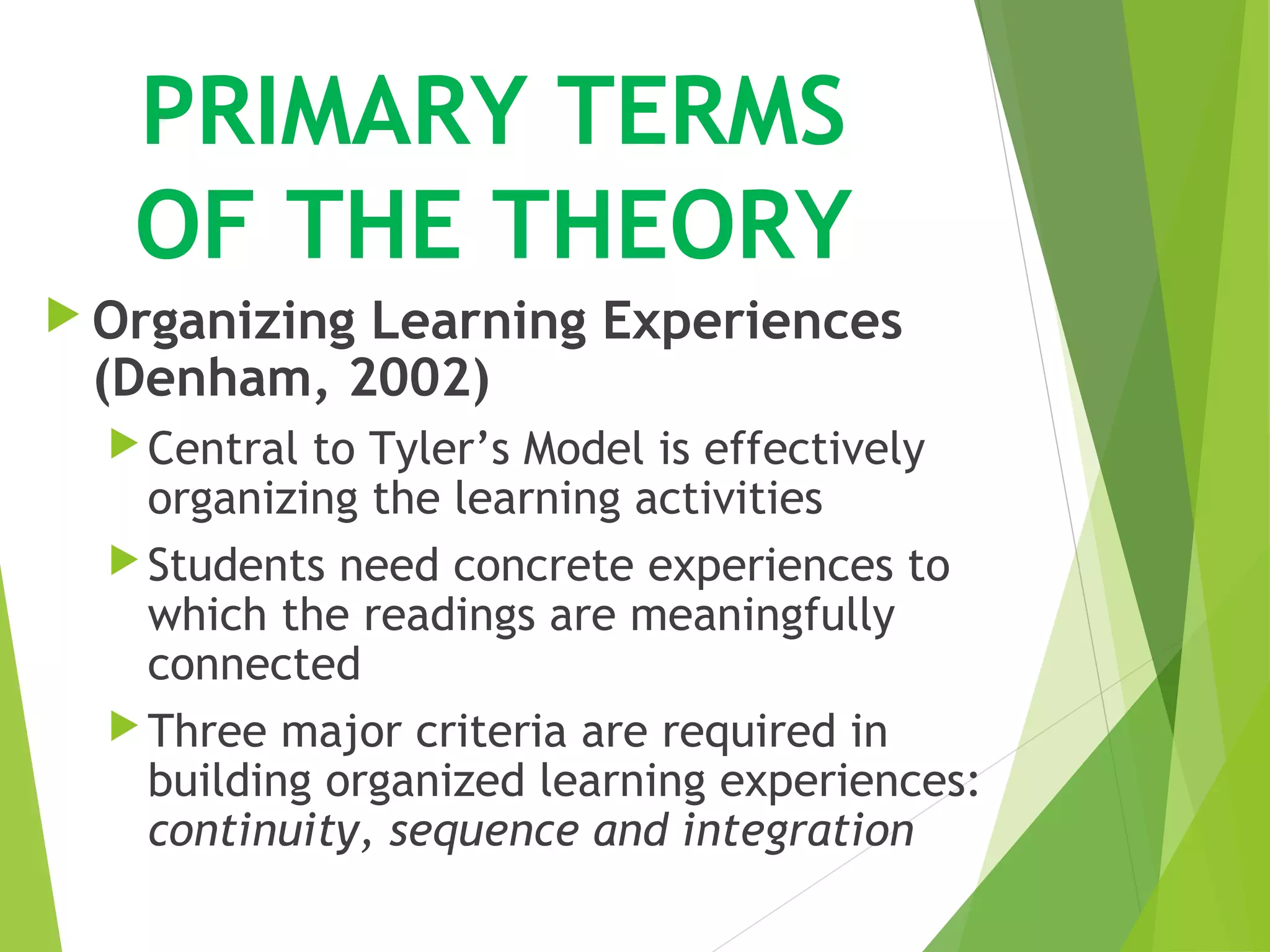 Tyler objective model | PPT