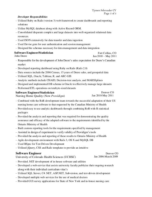 Rails programmer resume