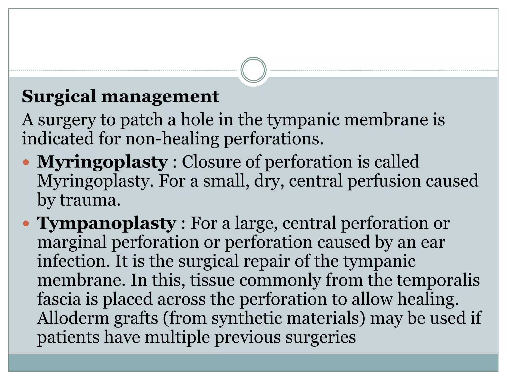 Tympanic membrane perforation | PPTX