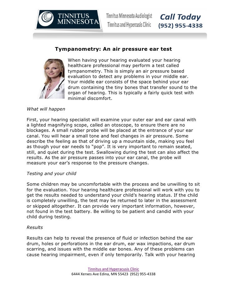 pressure ear test test Tympanometry: air pressure An ear