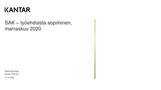 SAK – työehdoista sopiminen,
marraskuu 2020
Sakari Nurmela
Kantar TNS Oy
11.11.2020
 
