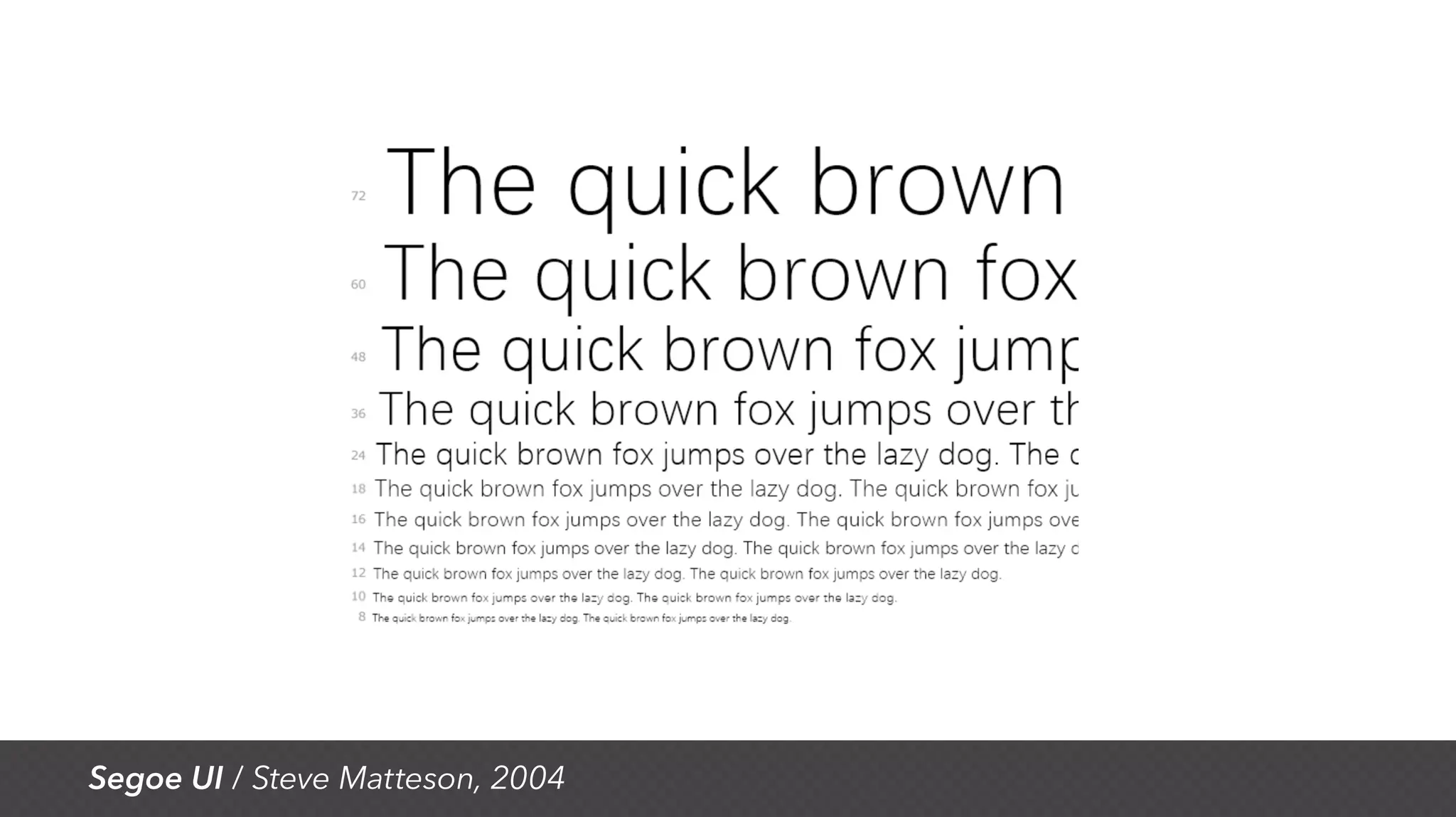 Segoe UI / Steve Matteson, 2004
 