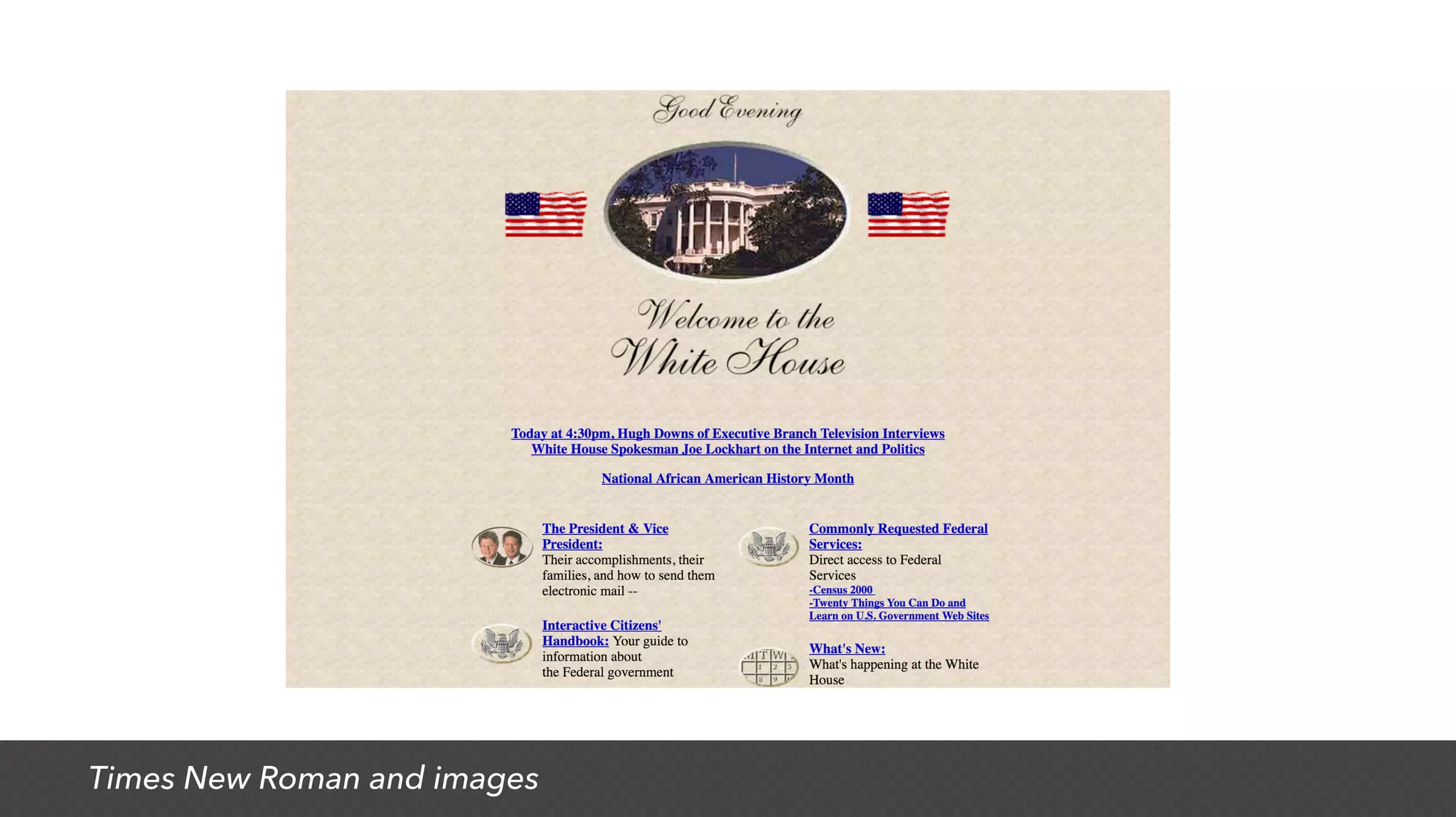 Times New Roman and images
 