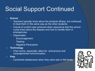 ImplicationsRevision of the Diabetes Management Health Care TeamInclude Psychologists or CounselorsEducation ProgramsSchools HospitalsIt is important for everyone involved in a person with diabetes’ care to understand the individuals’ life circumstances and how diabetes fits into their lives. 