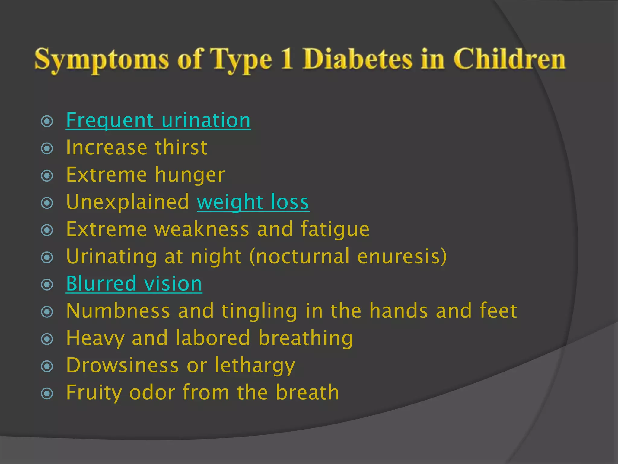 Type 1 diabetes in children | PPTX