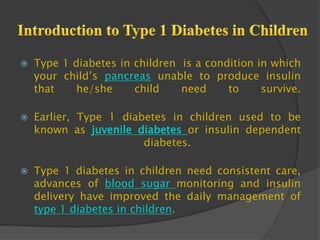 Type 1 diabetes in children | PPTX