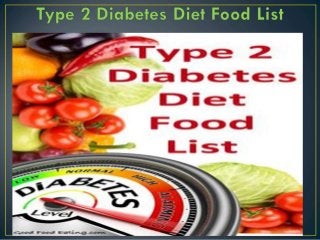 Type 2 diabetes diet food list