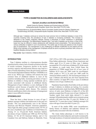 TYPE 2 DIABETES IN CHILDREN AND ADOLESCENTS | PDF