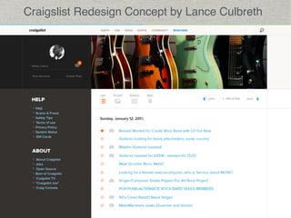 Craigslist Redesign Concept by Lance Culbreth 
 