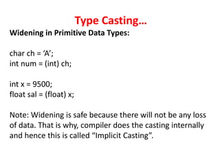 Type casting | PPTX | Programming Languages | Computing