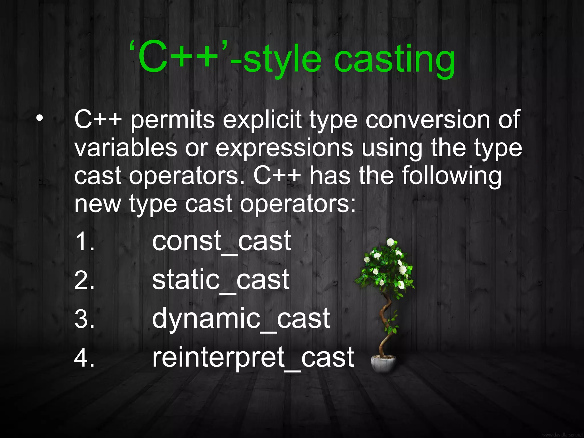 Type Casting in C++ | PPT | Programming Languages | Computing