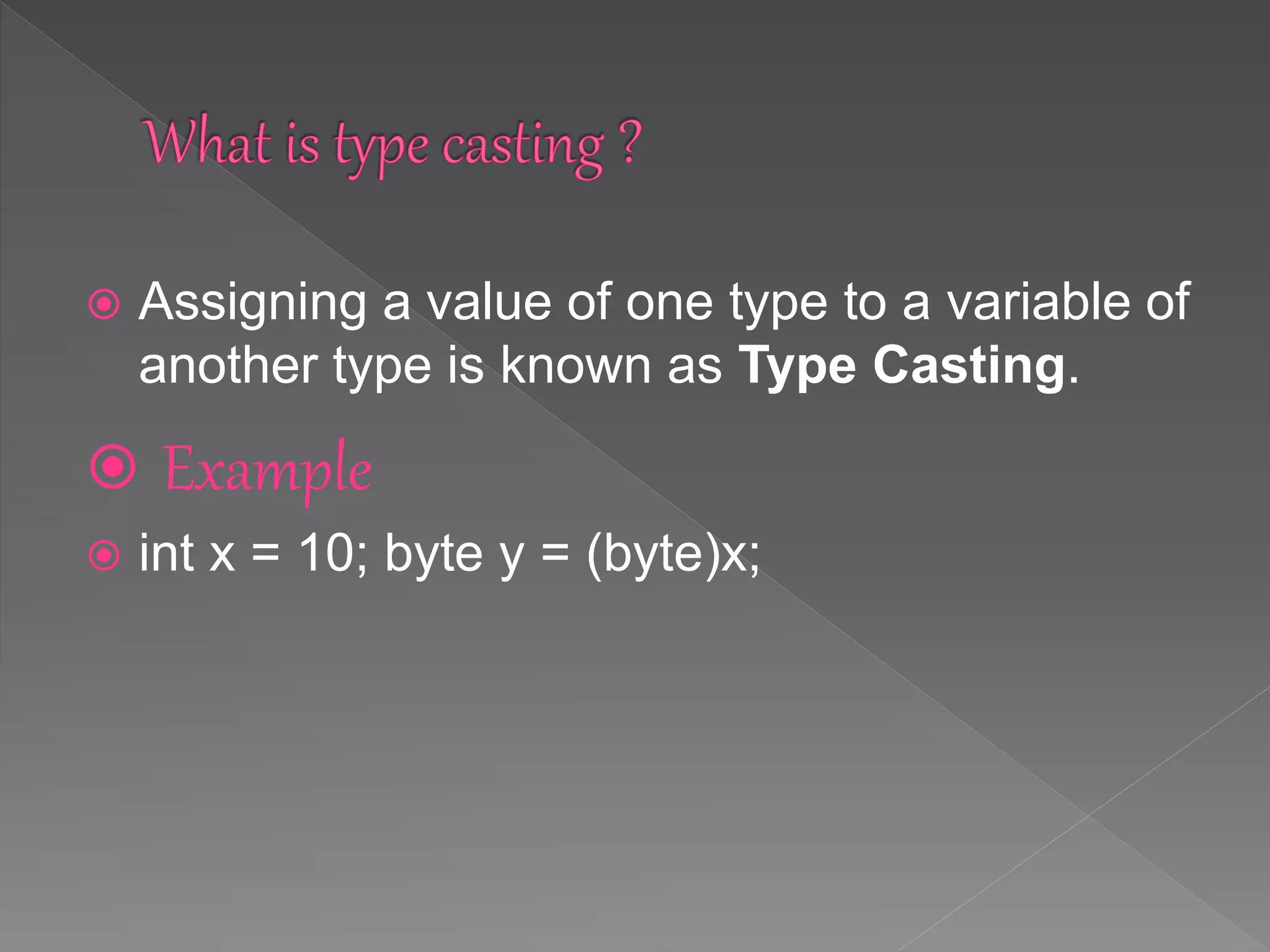 Type casting in java | PPT