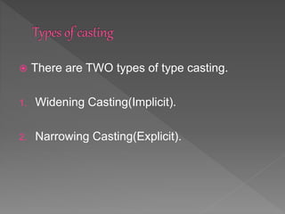 Type casting in java | PPT