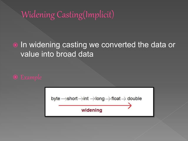 Type casting in java | PPTX | Programming Languages | Computing