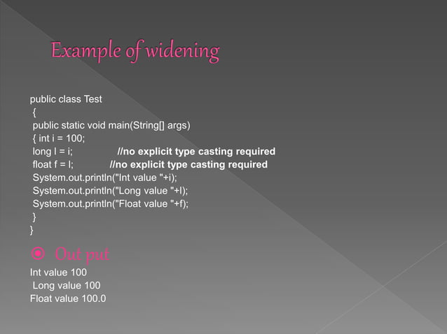 Type casting in java | PPT