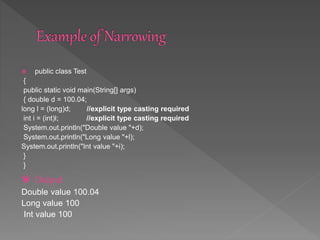 Type casting in java | PPT