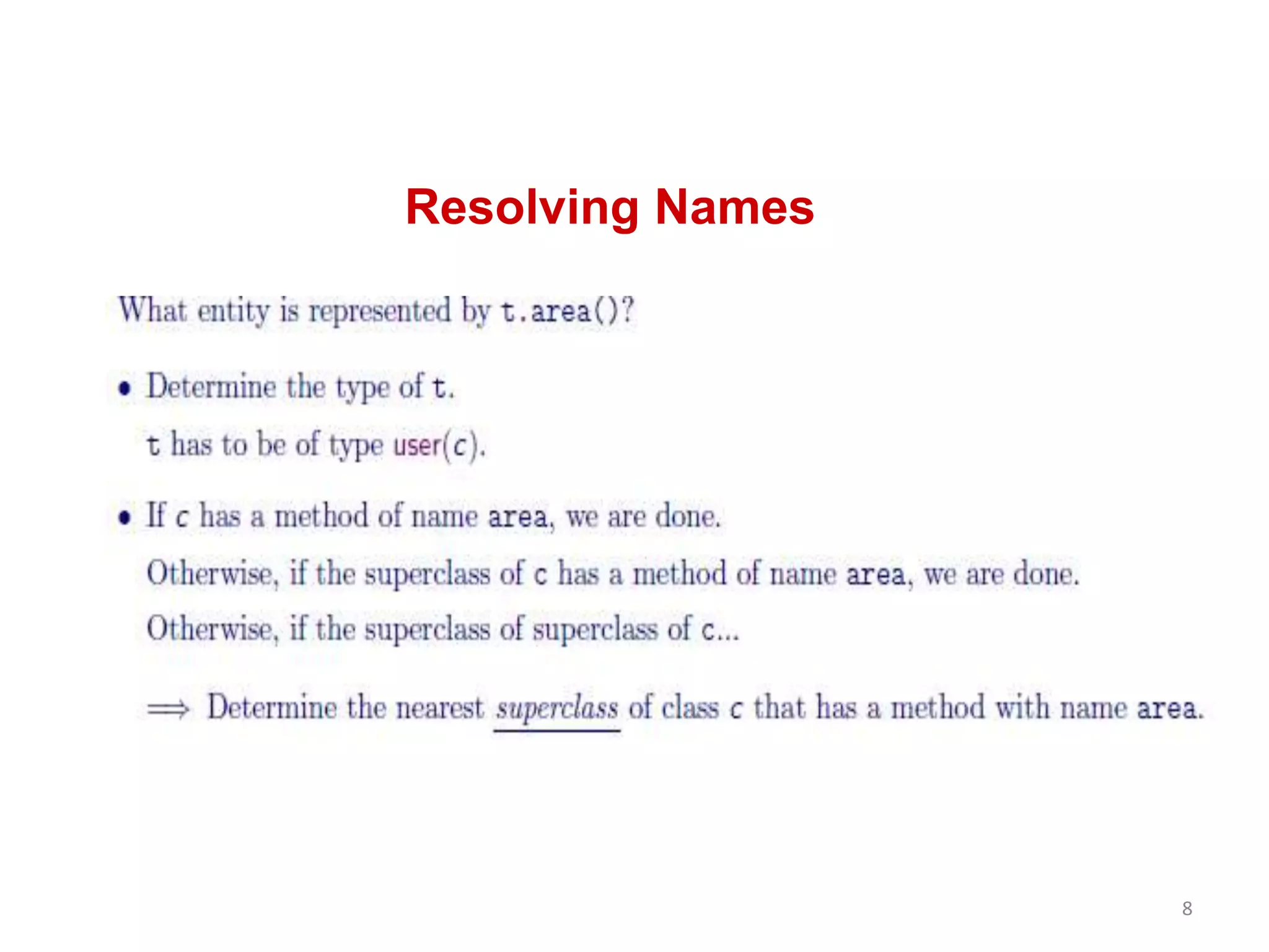 8
Resolving Names
