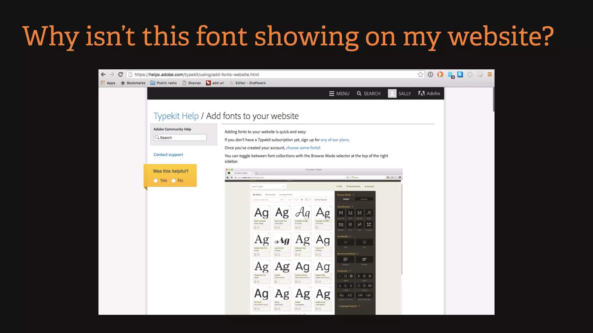 Why isn’t this font showing on my website?
 