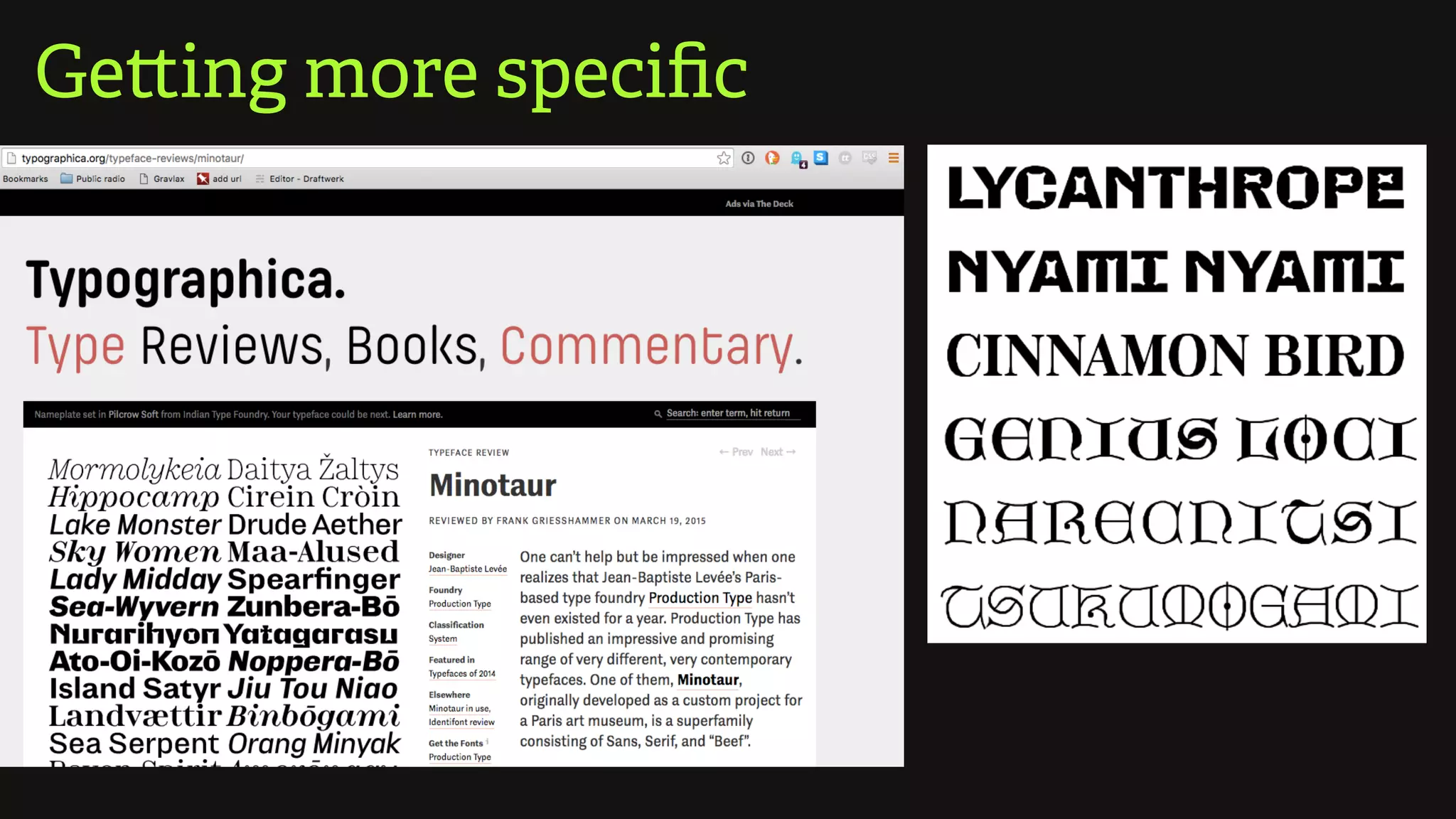 Getting more speciﬁc
 