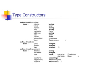 Type Constructors
 