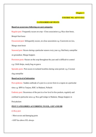 Categories of Pests. Principles of integrated pest and disease ...