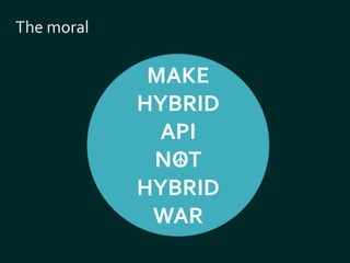 MAKE 
HYBRID 
API 
NOT 
HYBRID 
WAR 
 