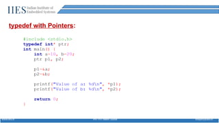 Typedef in C – Easy Explanation | IIES Bangalore | PPTX