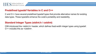 Typedef in C – Easy Explanation | IIES Bangalore | PPTX